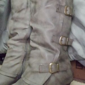 Knee high suede boots